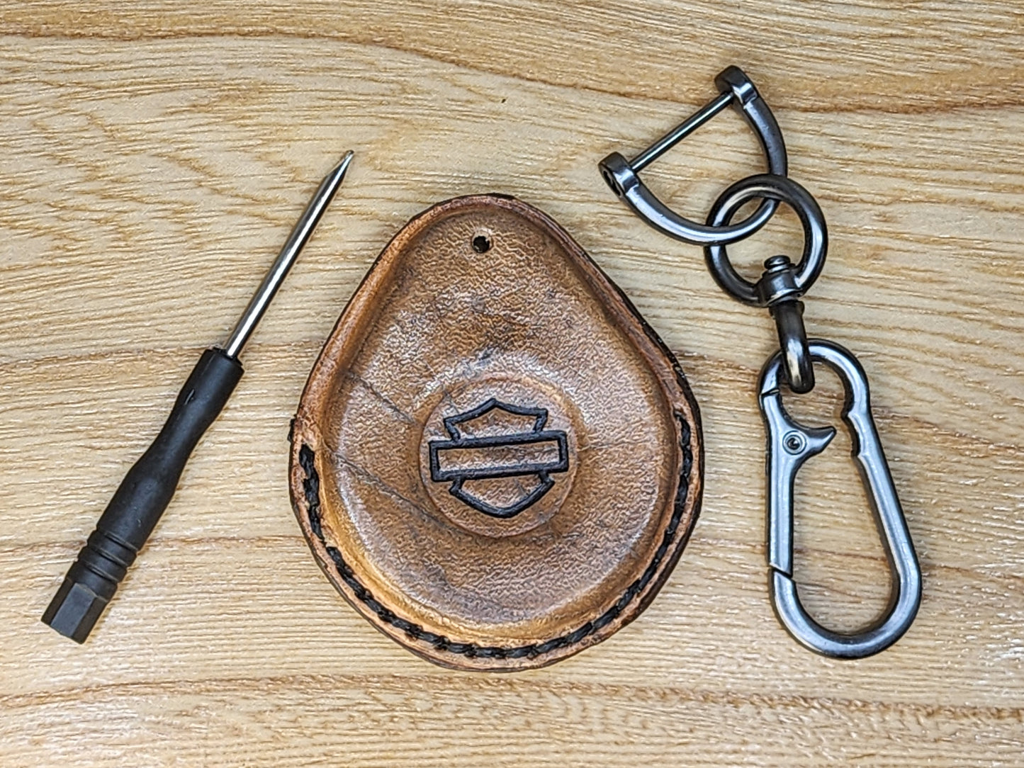 Leather Key Fob case for Harley Davidson motorcycles