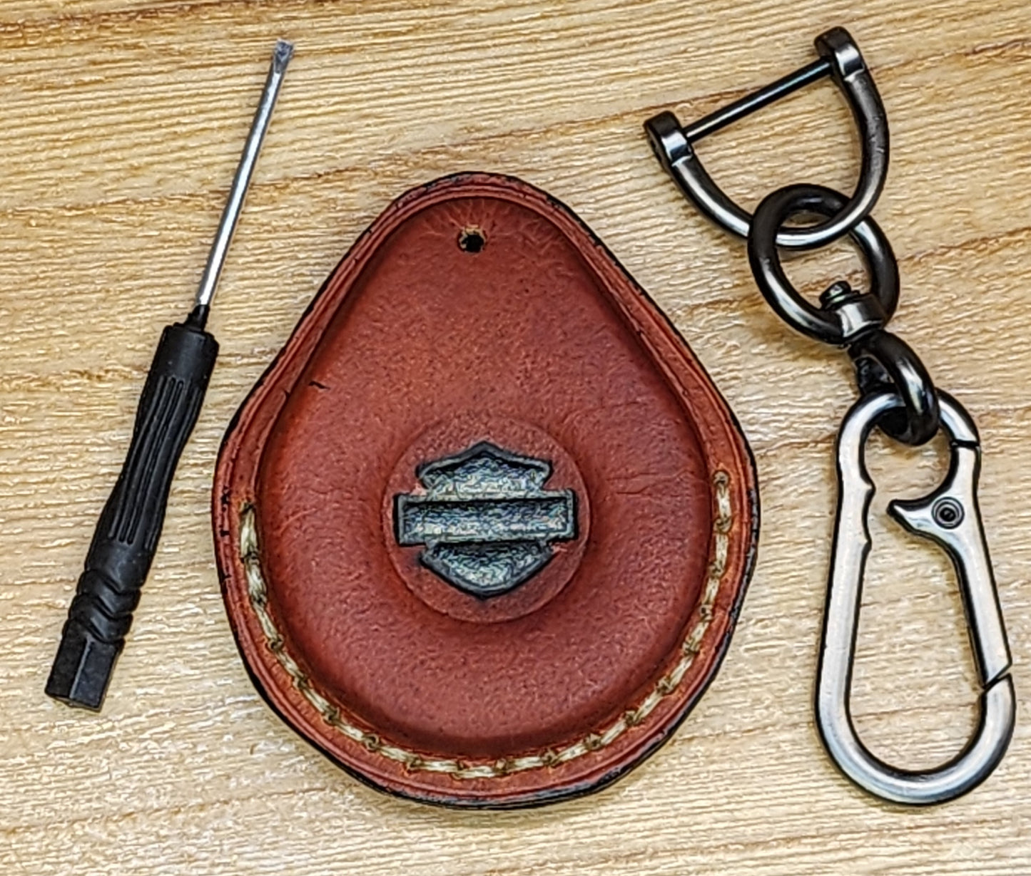 Leather Key Fob pouches/cases for Harley Davidson motorcycles