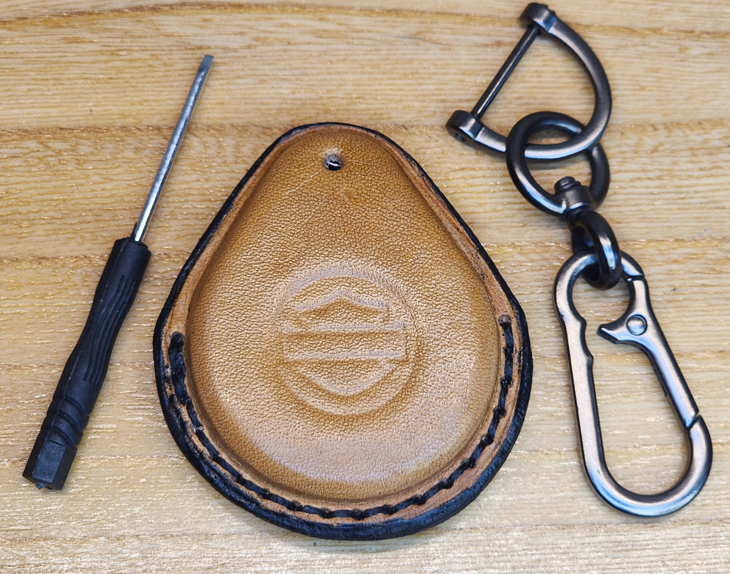 Leather Key Fob Case for Harley Davidson motorcycles