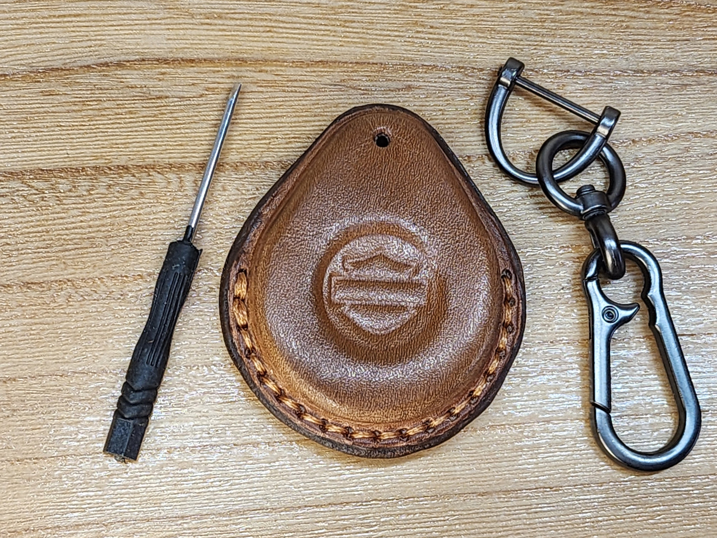 Leather Key Fob Case for Harley Davidson motorcycles